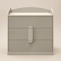 Flair Calista Dark Beige 3 Drawer Ribbed Chest of Drawers - Cream - Wilko - thumbnail 4