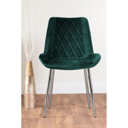 Furniturebox Arona Cesano 4 Seater Round Dining Set Green and Chrome - Wilko - thumbnail 4