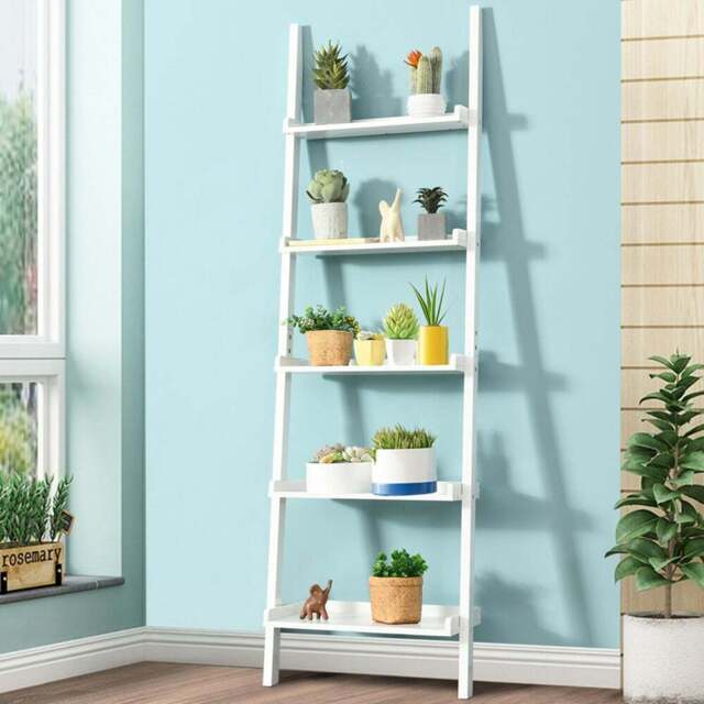 Costway 5 Shelf White Wooden Bookcase - Wilko - image 1