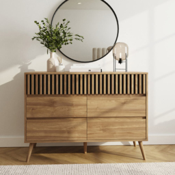 GFW Rowan 6 Drawer Oak Slatted Chest of Drawers - Wilko - thumbnail 7
