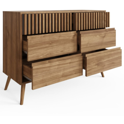 GFW Rowan 6 Drawer Oak Slatted Chest of Drawers - Wilko - thumbnail 4