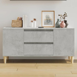 vidaXL 2 Drawer 4 Shelf Concrete Grey TV Cabinet - Size: 50 x 102 x 44.5cm - Wilko - thumbnail 1