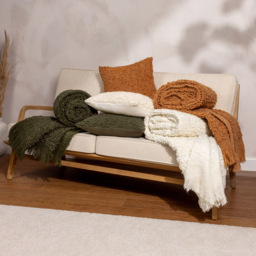Yard Ulsmere Lichen Boucle Cushion - Size: 45 x 45 cm - Green - Yard Living - Wilko - thumbnail 7