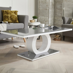 Furniturebox Lucia White Coffee Table - Size: 120 x 60 x 45cm - Grey - Wilko - thumbnail 1