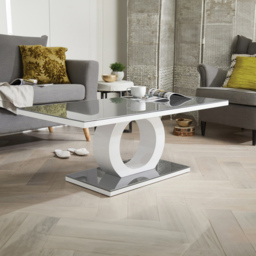 Furniturebox Lucia White Coffee Table - Size: 120 x 60 x 45cm - Grey - Wilko - thumbnail 7