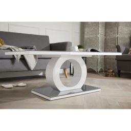 Furniturebox Lucia White Coffee Table - Size: 120 x 60 x 45cm - Grey - Wilko - thumbnail 3