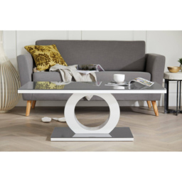 Furniturebox Lucia White Coffee Table - Size: 120 x 60 x 45cm - Grey - Wilko - thumbnail 6