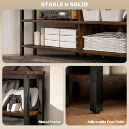 HOMCOM 4 Shelf Rustic Brown TV Unit - Size: 45.0 cm x 36.0 cm x 106.0 cmcm - Wilko - thumbnail 6