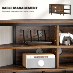 HOMCOM 4 Shelf Rustic Brown TV Unit - Size: 45.0 cm x 36.0 cm x 106.0 cmcm - Wilko - thumbnail 7