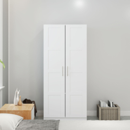 Portland 2 Door White Double Wardrobe with Hanging Rail - Wilko - thumbnail 6