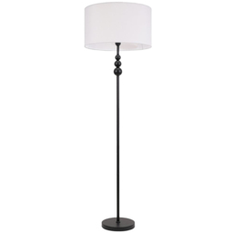 ValueLights Marissa White Shade Black Ball LED Floor Lamp - Size: 145 x 45 x 45cm - Wilko