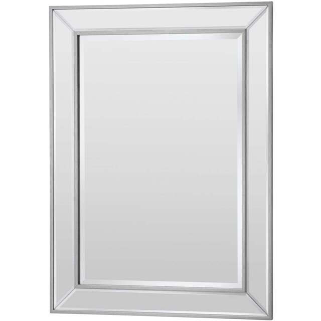 Yearn Warm Silver Angled Bevelled Wall Mirror 68 x 74.5cm - Wilko - image 1