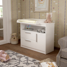 Shefa 1150 Single Door 2 Drawer Single Shelf White Kids Changing Unit - Size: 89 x 111 x 75cm - Wilko - thumbnail 6