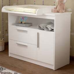 Shefa 1150 Single Door 2 Drawer Single Shelf White Kids Changing Unit - Size: 89 x 111 x 75cm - Wilko - thumbnail 1