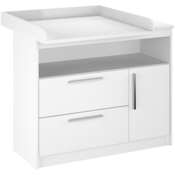 Shefa 1150 Single Door 2 Drawer Single Shelf White Kids Changing Unit - Size: 89 x 111 x 75cm - Wilko - thumbnail 3