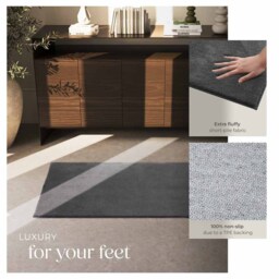 tectake Zonelle Anthracite Short Pile Ultra Soft Rug 150 x 80cm - Size: 1.5 x 110 x 60cm - Cream - Wilko - thumbnail 5