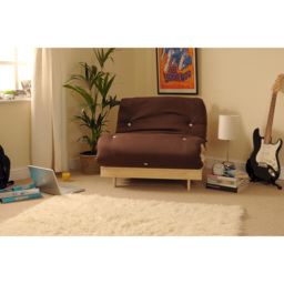 Brooklyn Double Sleeper Chocolate Futon Base and Mattress - Size: Single - Wilko - thumbnail 4