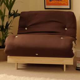 Brooklyn Double Sleeper Chocolate Futon Base and Mattress - Size: Single - Wilko