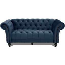Home Detail Mayfair 3 Seater Midnight Blue Velvet Curved Sofa - Wilko - thumbnail 4