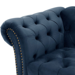 Home Detail Mayfair 3 Seater Midnight Blue Velvet Curved Sofa - Wilko - thumbnail 6