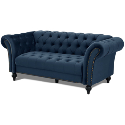 Home Detail Mayfair 3 Seater Midnight Blue Velvet Curved Sofa - Wilko - thumbnail 3