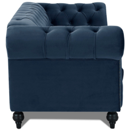 Home Detail Mayfair 3 Seater Midnight Blue Velvet Curved Sofa - Wilko - thumbnail 5