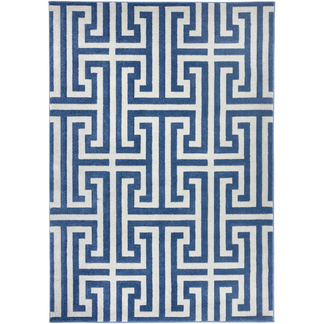 Origins Greek Key Blue Rug 80 x 150cm - Wilko - image 1