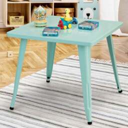 Costway Kids Metal Square Table Blue - Size: 76 x 76 x 11cm - Wilko - thumbnail 1