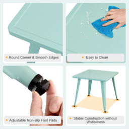 Costway Kids Metal Square Table Blue - Size: 76 x 76 x 11cm - Wilko - thumbnail 5