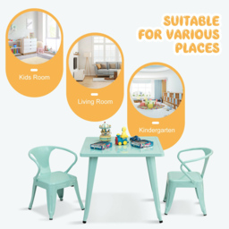 Costway Kids Metal Square Table Blue - Size: 76 x 76 x 11cm - Wilko - thumbnail 6