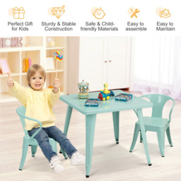 Costway Kids Metal Square Table Blue - Size: 76 x 76 x 11cm - Wilko - thumbnail 7