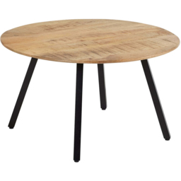 Home Source Caribou Natural Mango Wooden Top Round Coffee Table with Iron Legs - Size: 40 x 70 x 70cm - Brown - Wilko - thumbnail 3