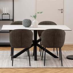 Florence Heaven 6 Seater Ceramic Dining Table White - Multi - Furniture To Go - Wilko