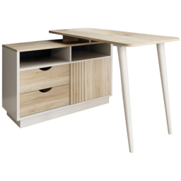 Teknik Office Bridge Sonoma Oak Effect Finish Desk Brown - Size: 95 x 120 x 55cm - Wilko - thumbnail 3
