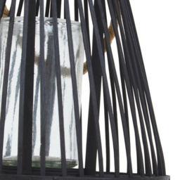 Premier Housewares Lentigo Black Bamboo Lantern Small - Size: 28 x 28 x 38cm - Wilko - thumbnail 6