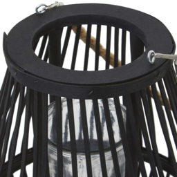 Premier Housewares Lentigo Black Bamboo Lantern Small - Size: 28 x 28 x 38cm - Wilko - thumbnail 5