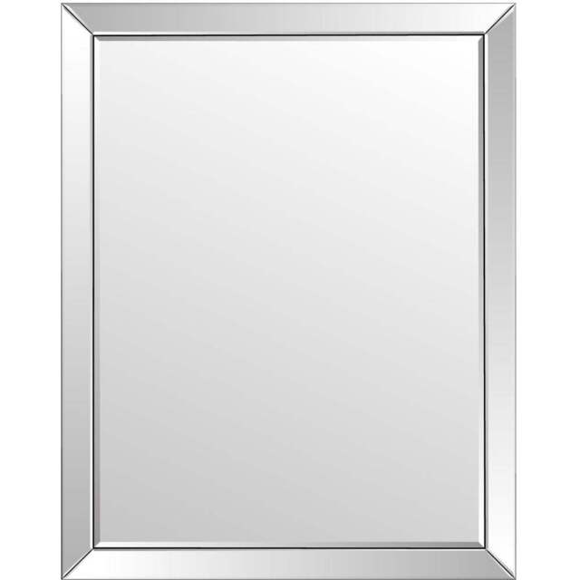 Horsley Modern All Glass Large Wall Mirror 137 x 108cm - Black - MirrorOutlet - Wilko - image 1