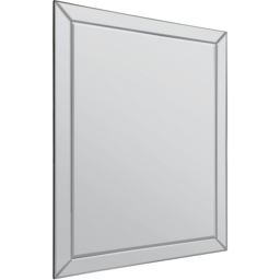 Horsley Modern All Glass Large Wall Mirror 137 x 108cm - Black - MirrorOutlet - Wilko - thumbnail 4