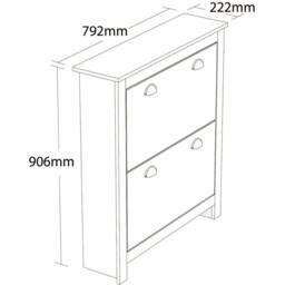 Lexington 2 Compartment Grey Shoe Cabinet - Wilko - thumbnail 3