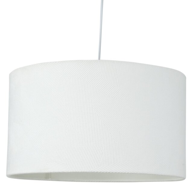Geometric Drum Shade - White/30cm - Wilko - image 1