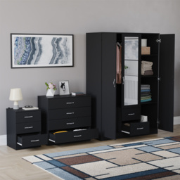 Vida Designs Riano Black 3 Piece Bedroom Furniture Set - Wilko - thumbnail 6