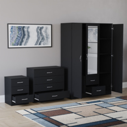 Vida Designs Riano Black 3 Piece Bedroom Furniture Set - Wilko - thumbnail 5