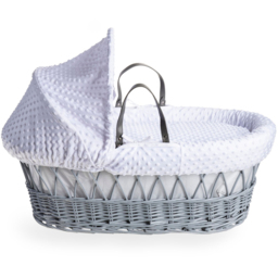 Clair De Lune White Dimple Grey Wicker Moses Basket with Rocking Stand - Size: 68 x 68 x 30cm - Wilko - thumbnail 6