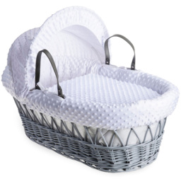 Clair De Lune White Dimple Grey Wicker Moses Basket with Rocking Stand - Size: 68 x 68 x 30cm - Wilko - thumbnail 7