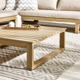 Furniturebox Sardinia 6 Seater Natural Oak Effect Wood Outdoor Sofa Set - Brown - Wilko - thumbnail 7