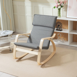 Portland Grey Rocking Chair with High Back - Size: Single - Wilko - thumbnail 6