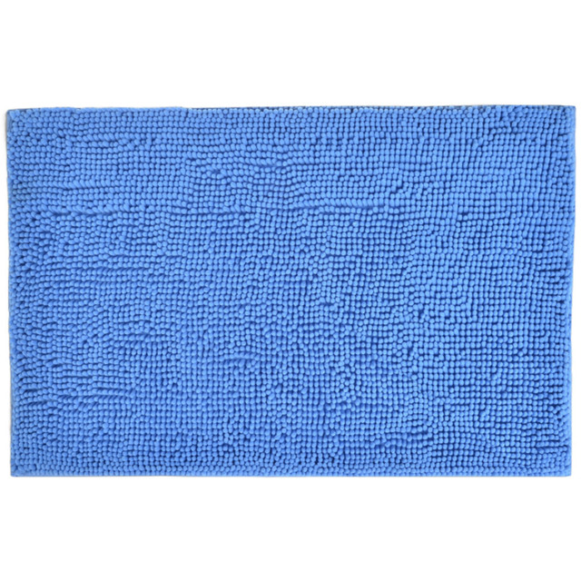 Allure Bath Fashions Blue Chenille Microfibre Supersoft Non-Slip Bobble Bath Mat 60 x 90cm - Wilko - image 1