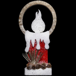 Shatchi Red Glitter Foam Snow Covered Pre Lit Candle Christmas Decoration 41cm - Size: 41 x 21.5 x 6cm - Wilko - thumbnail 5