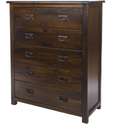 Core Products Boston 5 Drawer Chest of Drawers - Brown - Wilko - thumbnail 4