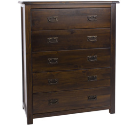 Core Products Boston 5 Drawer Chest of Drawers - Brown - Wilko - thumbnail 5